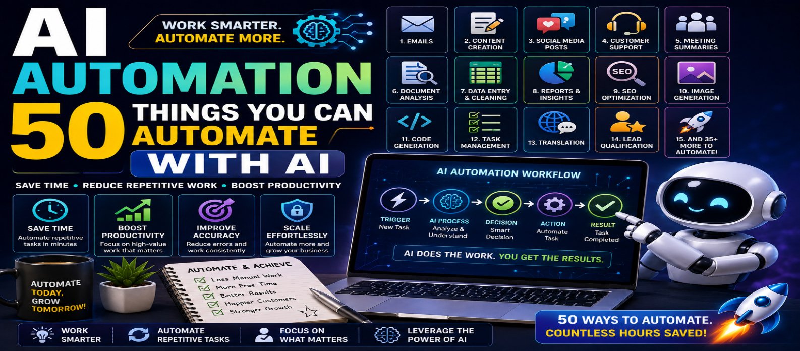 AI Automation: 50 Things You Can Automate With AI in 2026