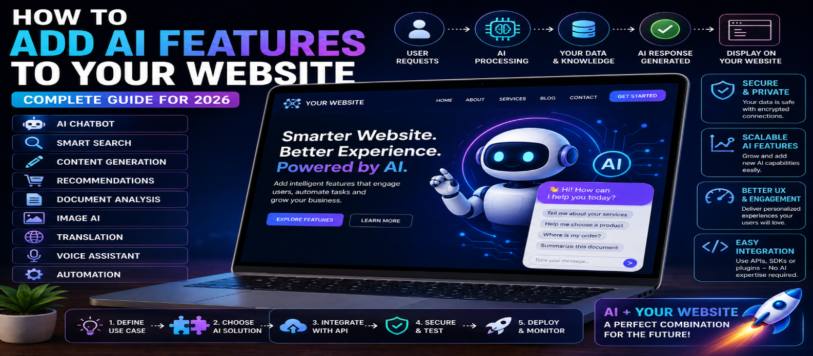 How to Add AI Features to Your Website: Complete Guide for 2026