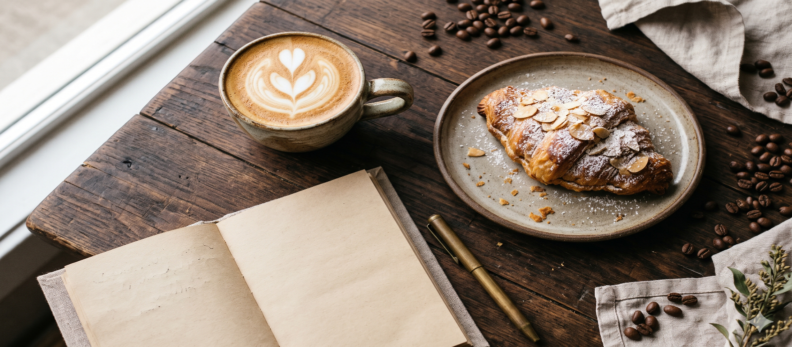 5 Artisanal Coffee Flat Lay AI Prompts for Cafe Lifestyle Posts